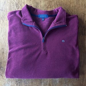 MEN’S CROWN AND IVY QUARTER ZIP - MAROON - SIZE XL